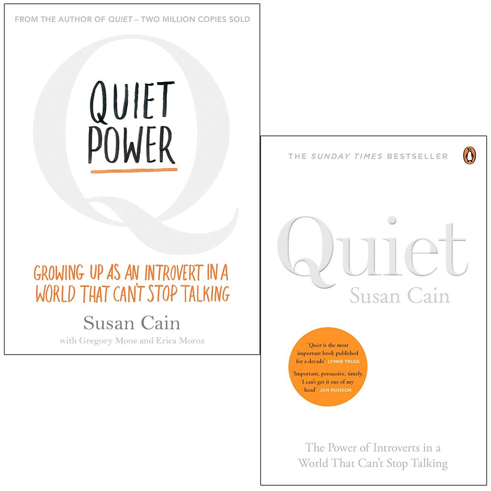 Front cover of Quiet and Quiet Power by Susan Cain, 2 books collection set paperback, displayed on a wooden surface.