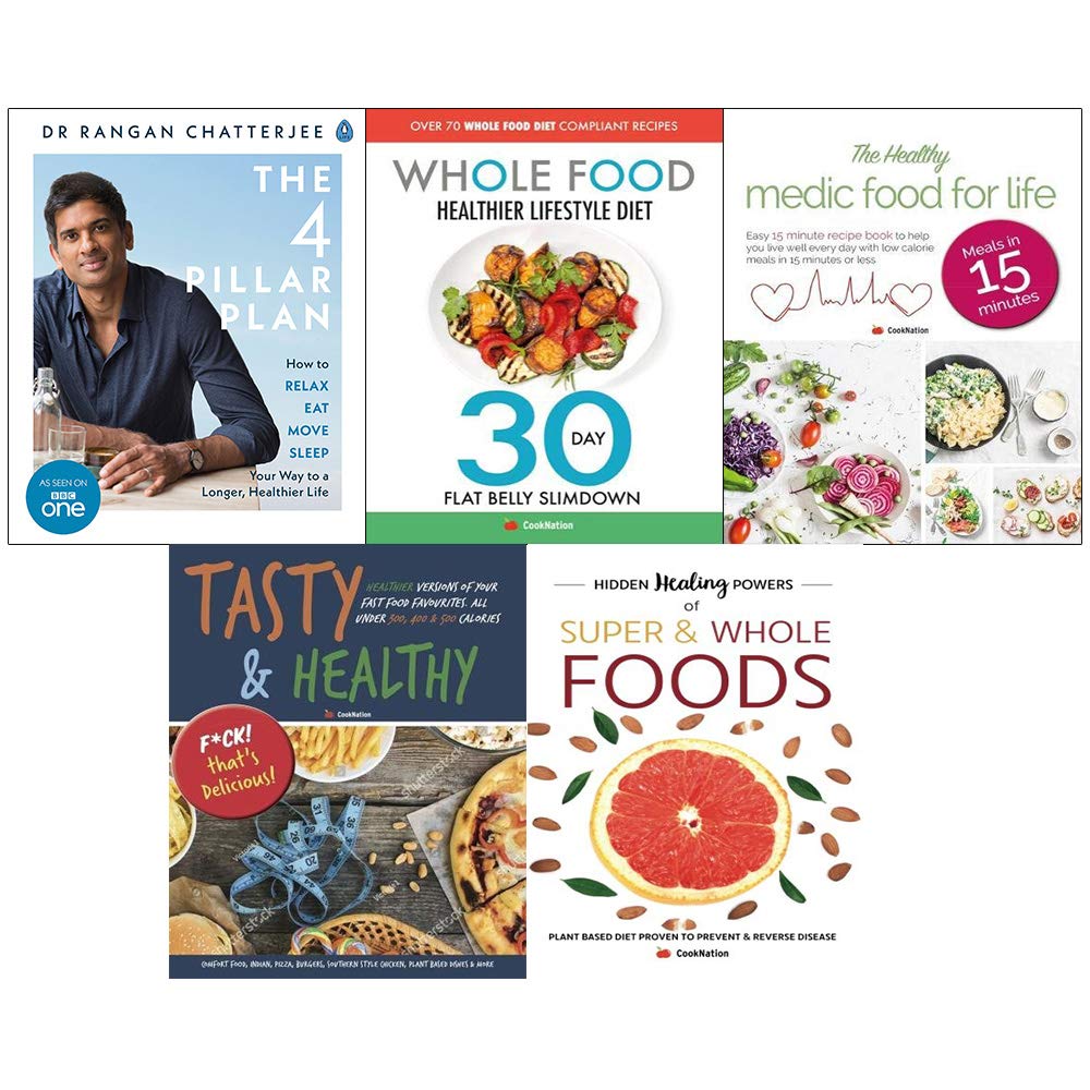 The 4 Pillar Plan by Dr. Rangan Chatterjee paperback front cover, part of the 5-book health collection set