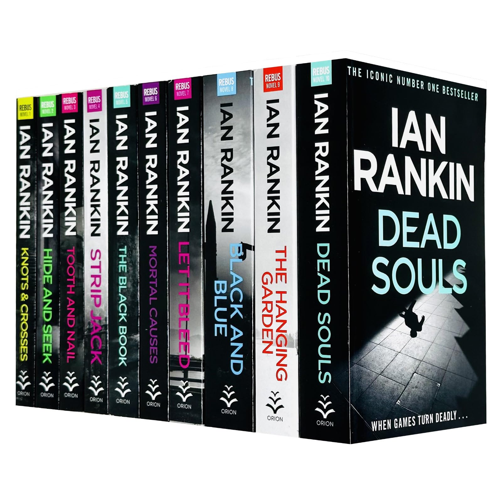 Front cover of Rebus Series by Ian Rankin 10 Books Collection Set, paperback crime fiction