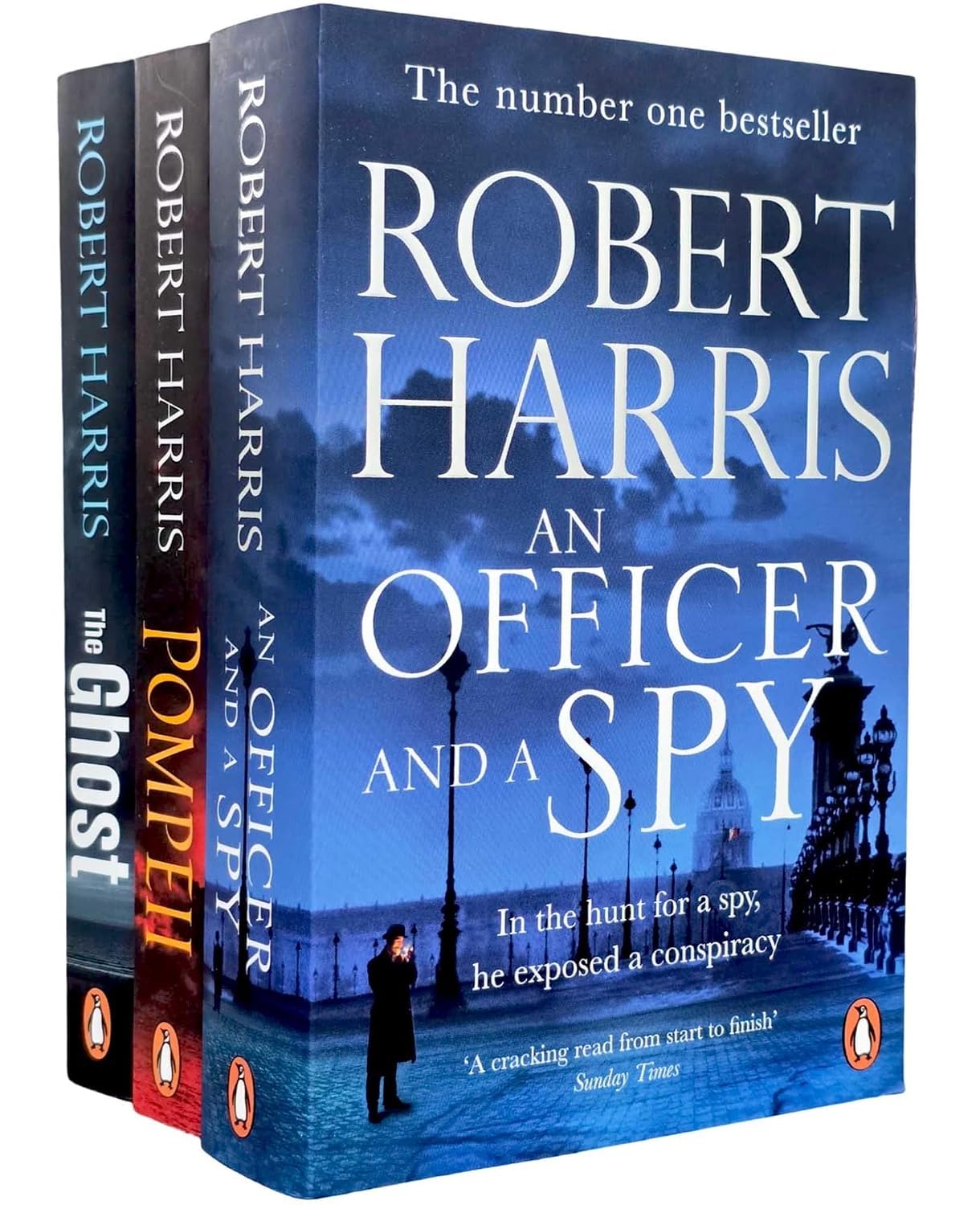 Robert Harris 3 Books Collection Set paperback front covers - The Ghost, Pompeii, An Officer and a Spy