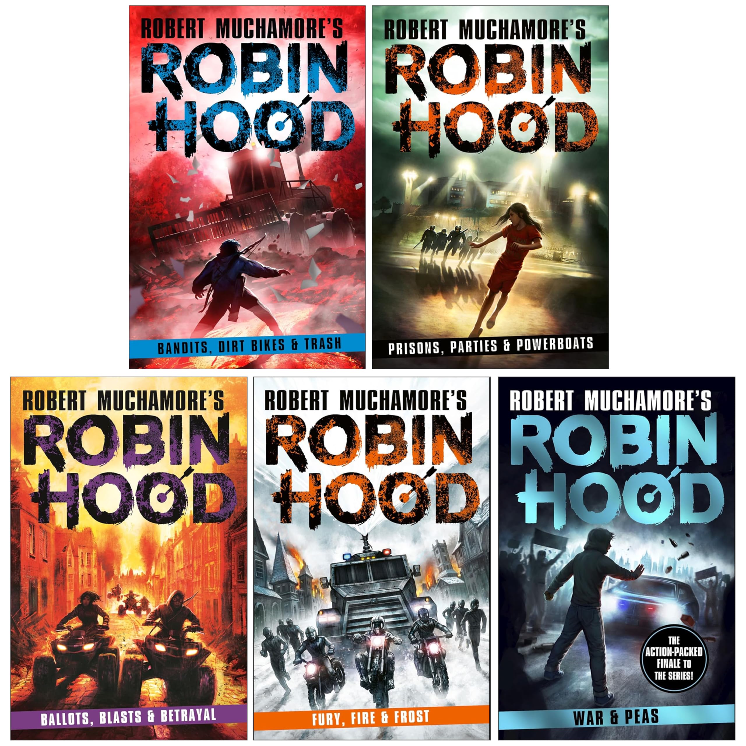 Robin Hood Series Volume 6-10 by Robert Muchamore, 5-book paperback collection set cover art