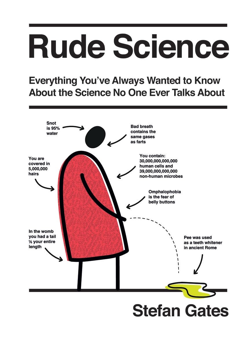 Rude Science by Stefan Gates hardcover front cover, non fiction science book about the human body
