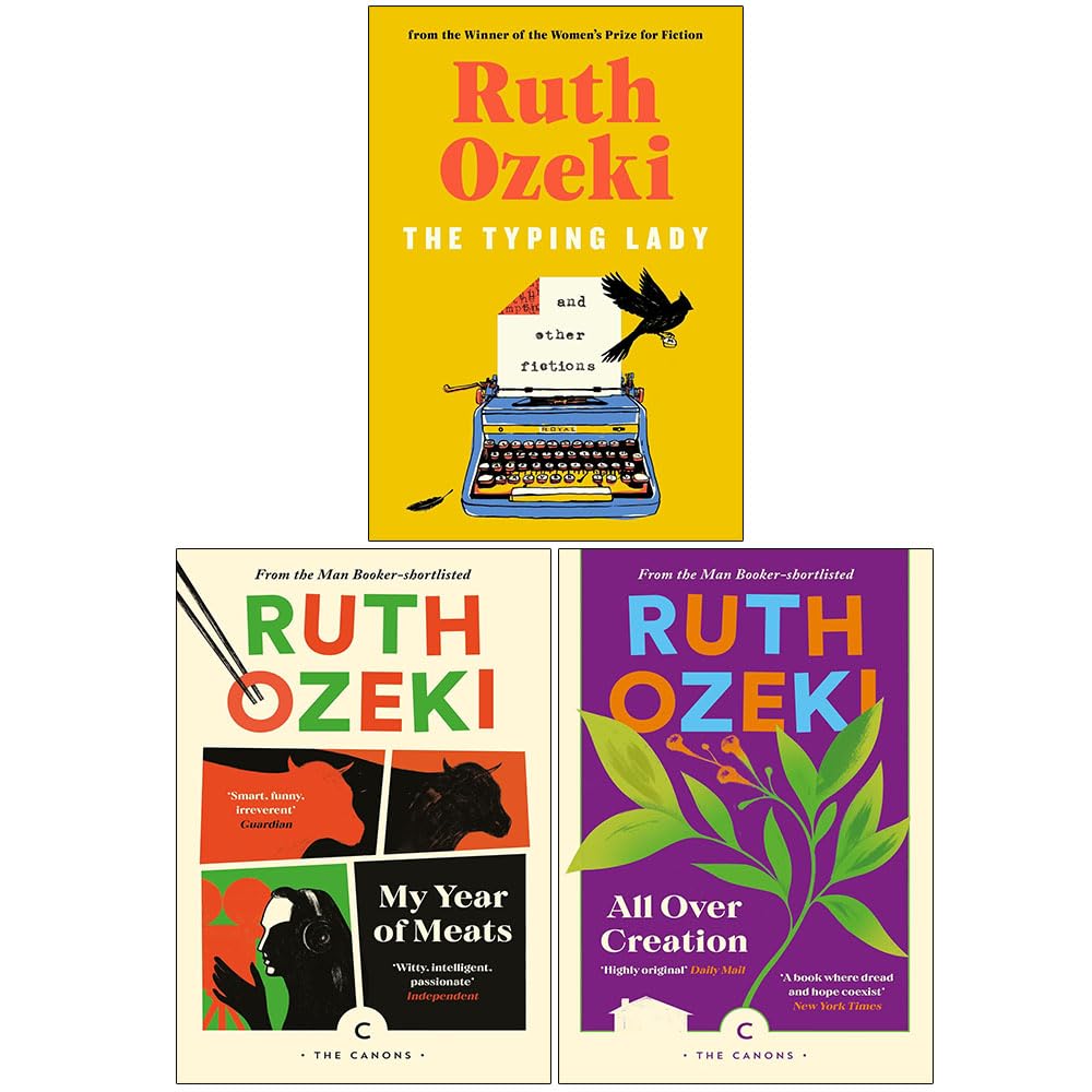 Ruth Ozeki 3 Books Collection Set front covers - My Year of Meats, All Over Creation, and The Typing Lady