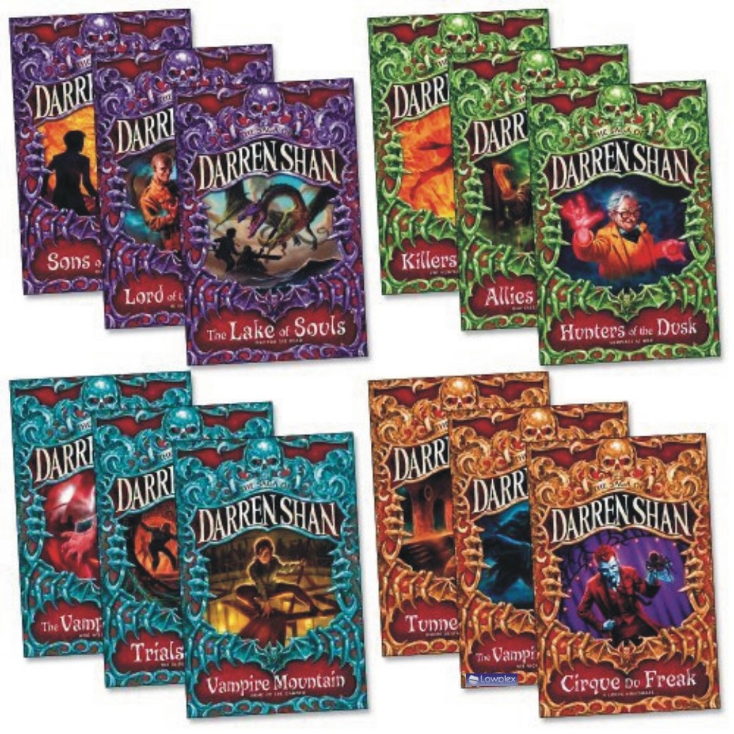 The Saga of Darren Shan 12-book paperback collection set by Darren Shan, front cover artwork showing the Cirque Du Freak vampire saga