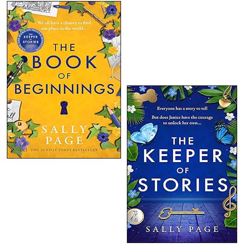 Front cover of Sally Page 2 Books Collection Set featuring The Keeper of Stories and The Book of Beginnings paperback fiction