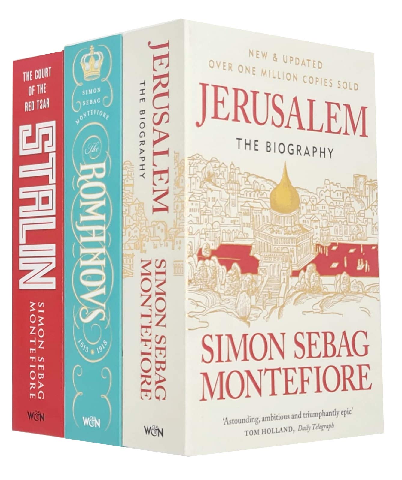 Simon Sebag Montefiore 3-book paperback collection set including The Romanovs, Stalin, and Jerusalem