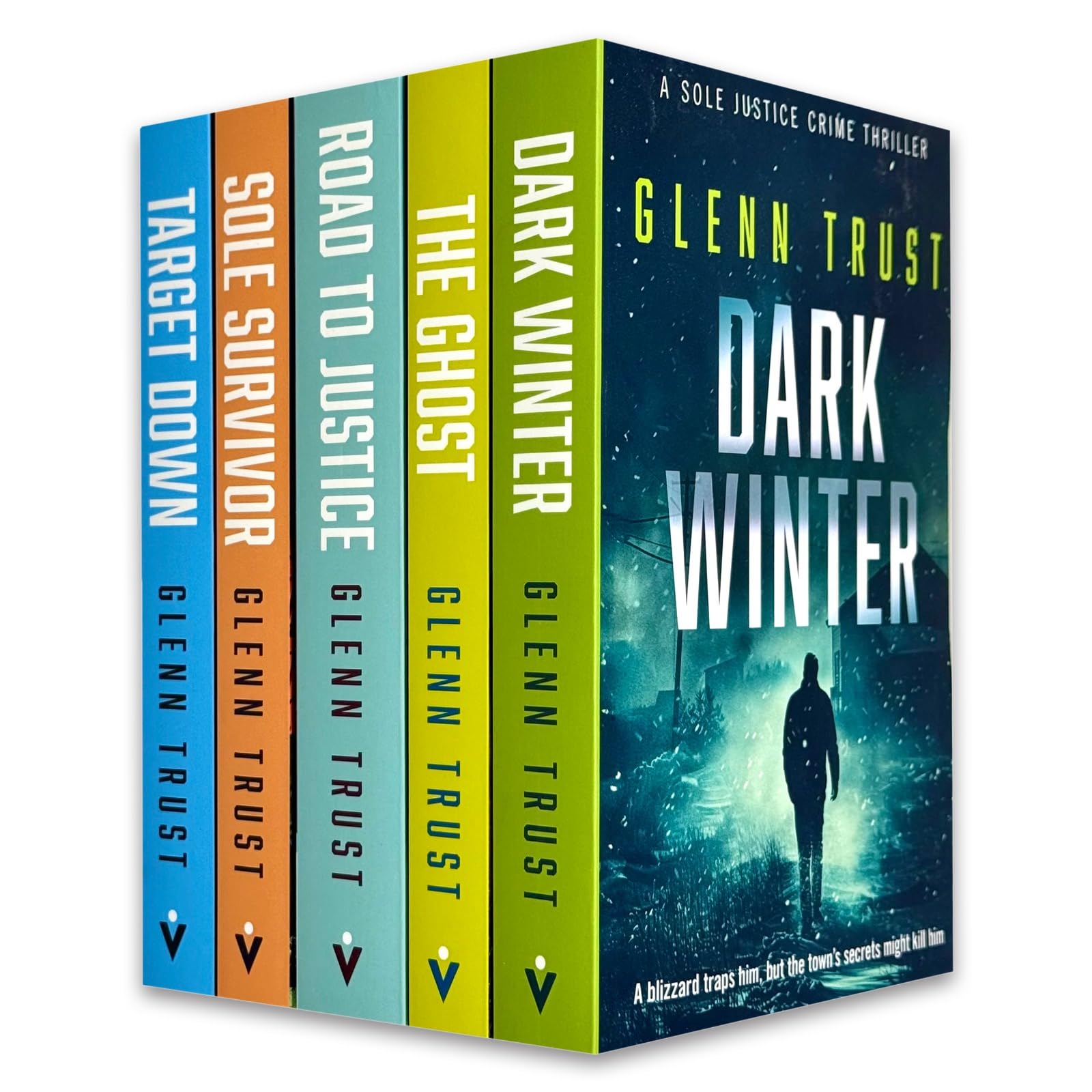 front cover of the full Sole Justice 5-book paperback collection set by Glenn Trust