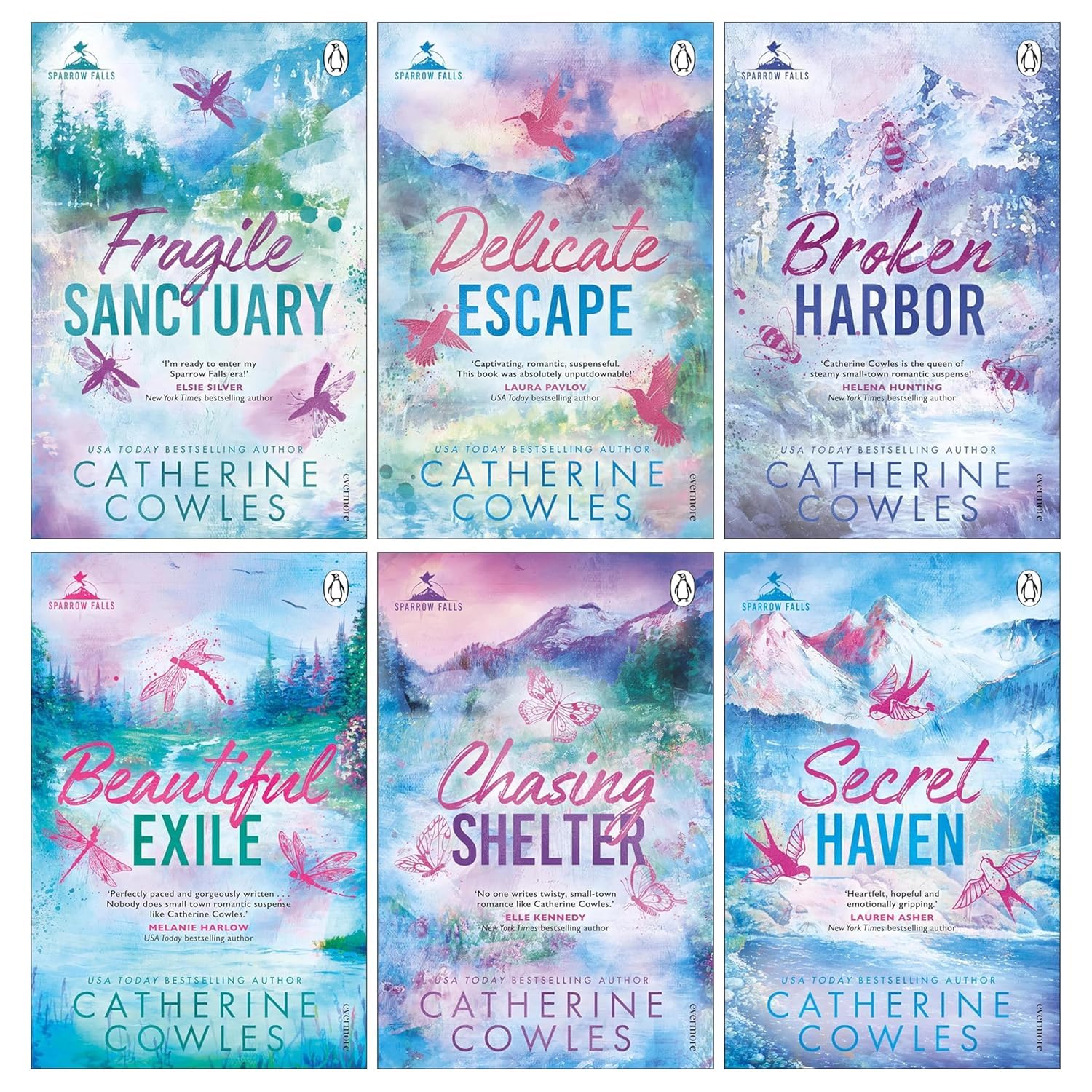 Sparrow Falls Series by Catherine Cowles 6 book paperback collection set front cover