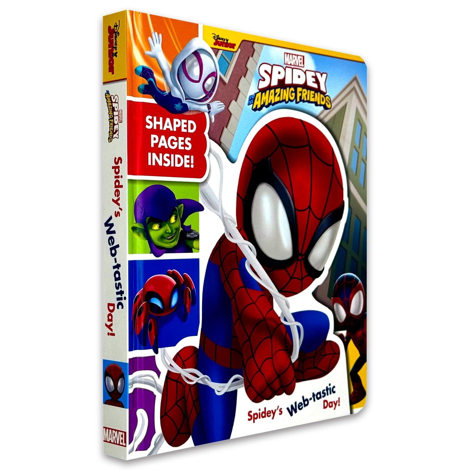 Front cover of Marvel Spidey and His Amazing Friends: Spidey's Web-Tastic Day paperback book for ages 3-5