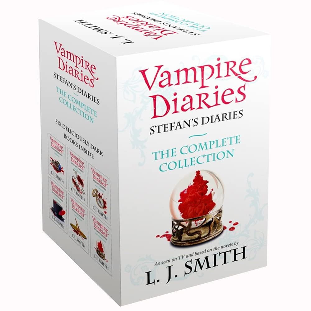 Vampire Diaries Stefan's Diaries 6-book paperback collection by L. J. Smith showing all book spines together