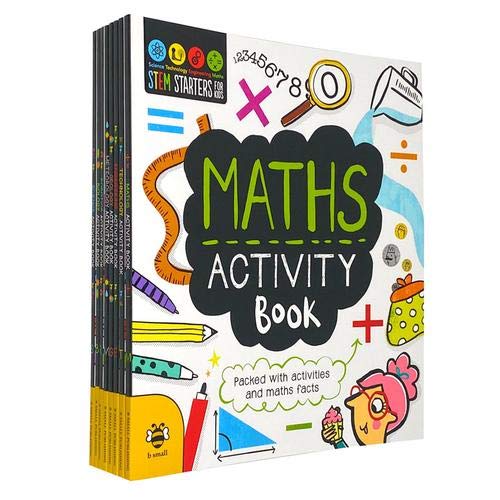 STEM Starters for Kids 8 Activity Books Collection Set front covers, paperback, Ages 6-10