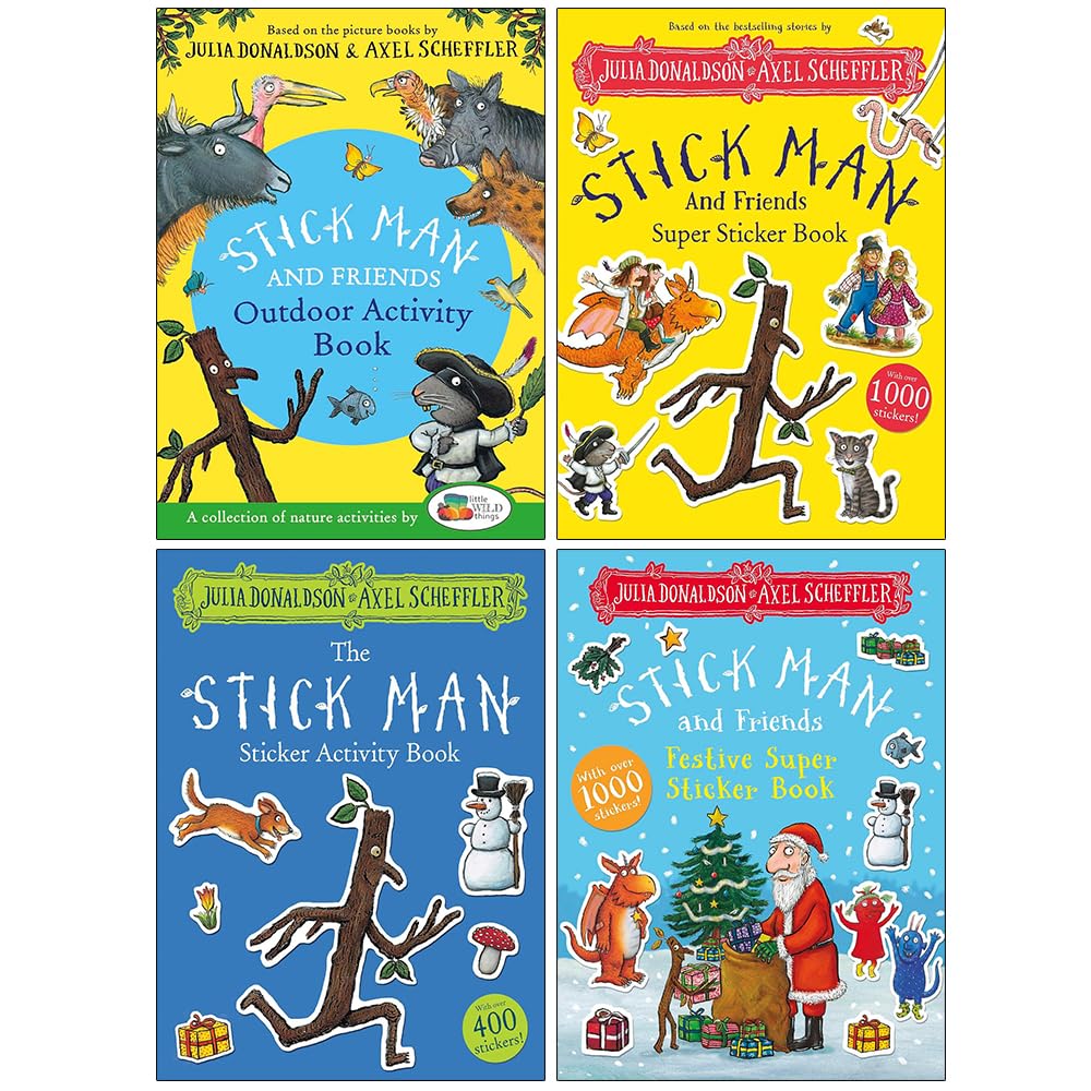 Stick Man Series by Julia Donaldson 4 books paperback collection set front cover artwork