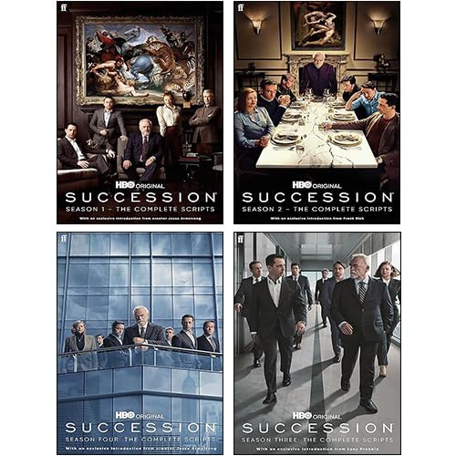 Succession The Complete Scripts Seasons 1-4 by Jesse Armstrong - front cover of the 4-book paperback set
