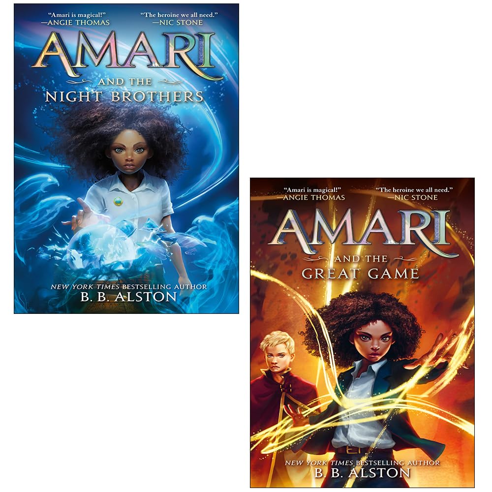 Supernatural Investigations 2 Books Collection Set by B.B. Alston - front covers of Amari and the Night Brothers and Amari and the Great Game paperbacks