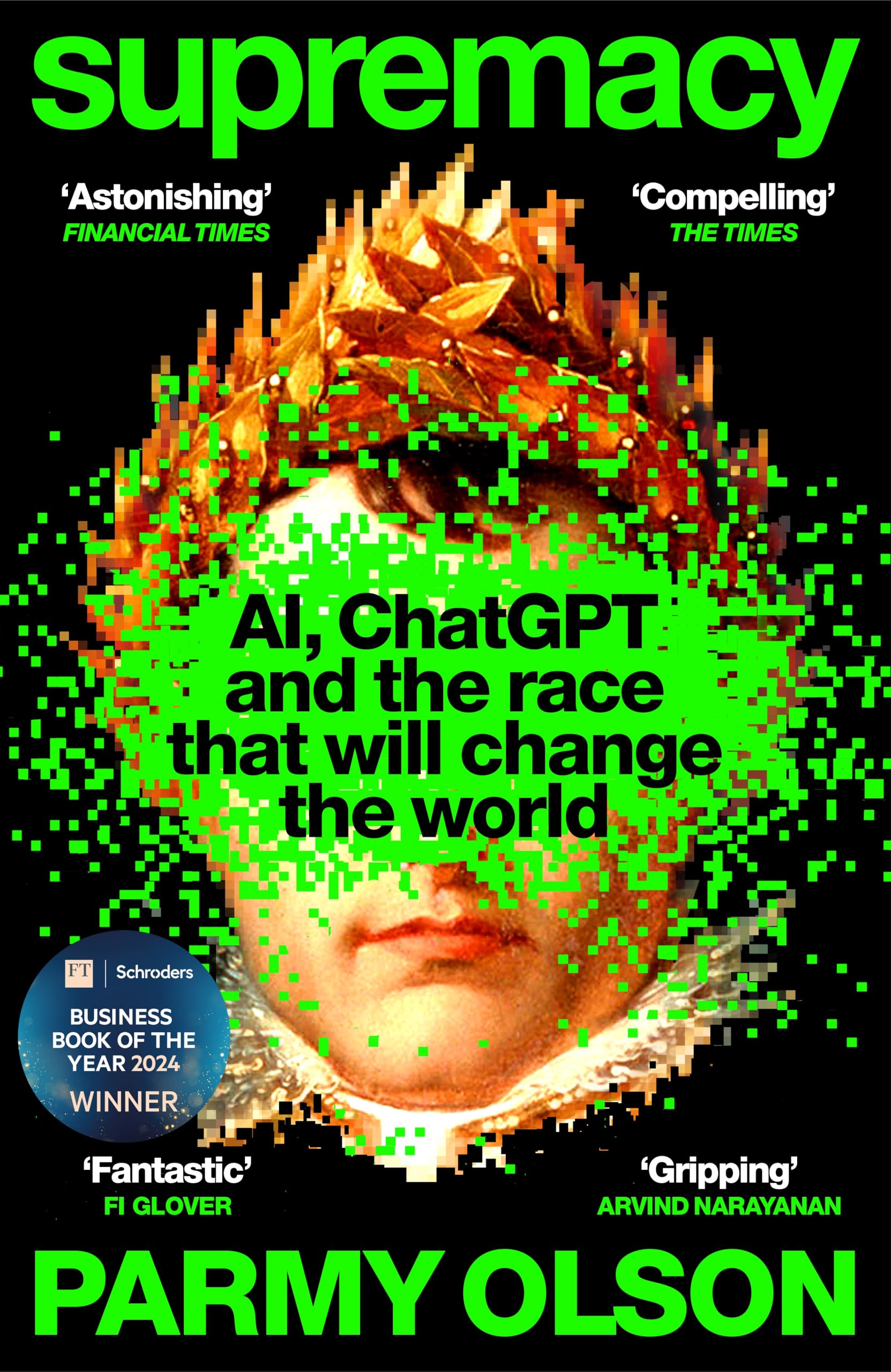 Supremacy by Parmy Olson, paperback edition front cover, AI ChatGPT nonfiction book