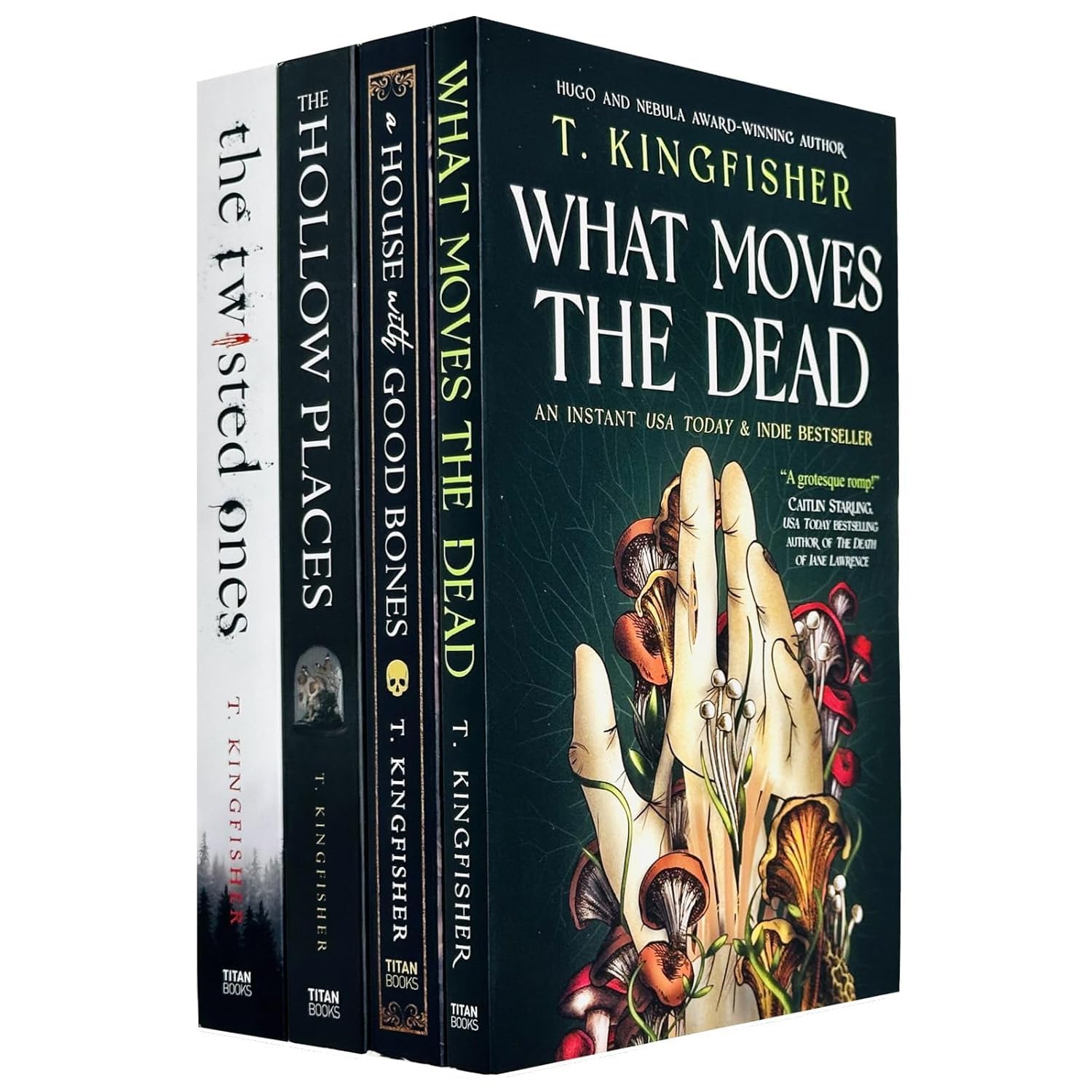 T. Kingfisher 4 Books Collection Set paperback front covers - What Moves the Dead, A House with Good Bones, The Hollow Places, The Twisted Ones