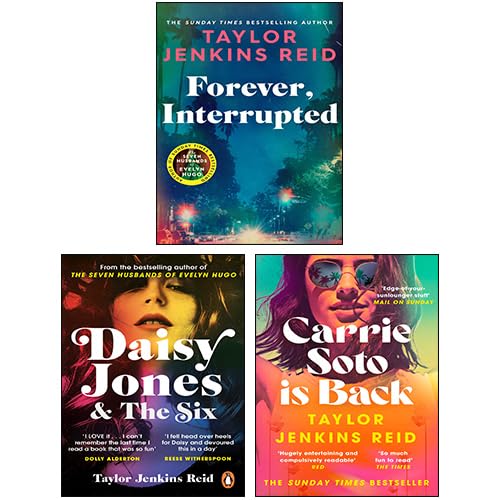 Taylor Jenkins Reid 3 Books Collection Set paperback front cover featuring Carrie Soto Is Back, Forever Interrupted, and Daisy Jones & The Six