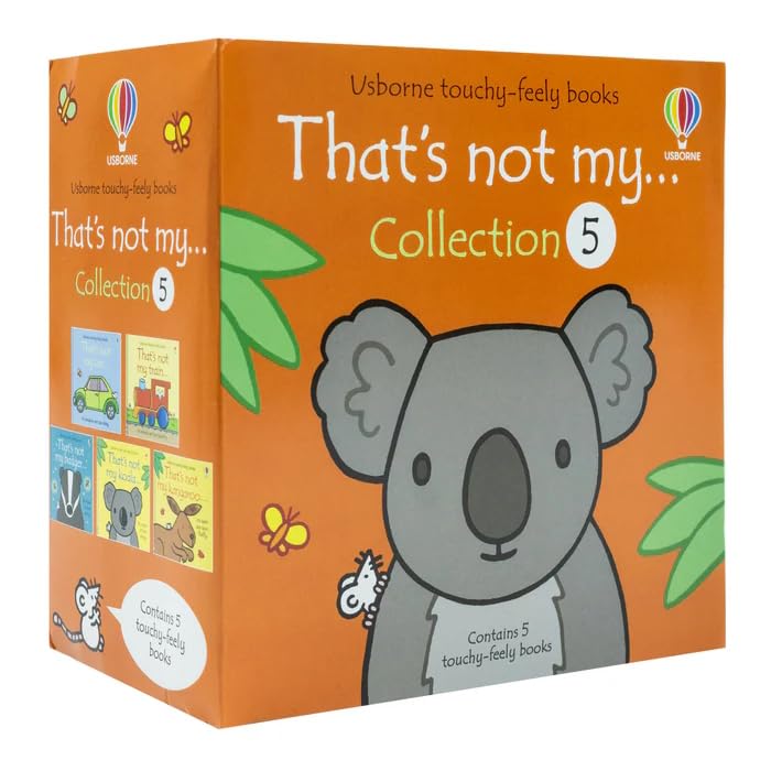 That's Not My... 5 Books Collection Set by Fiona Watt front covers, board book touchy-feely set for babies