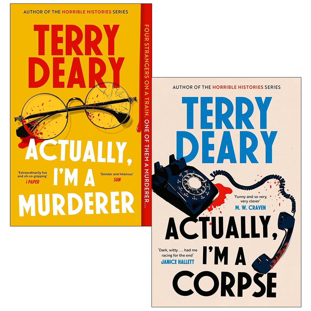 The Actually Murders 2 book paperback collection set by Terry Deary, front cover of Actually, I'm a Murderer