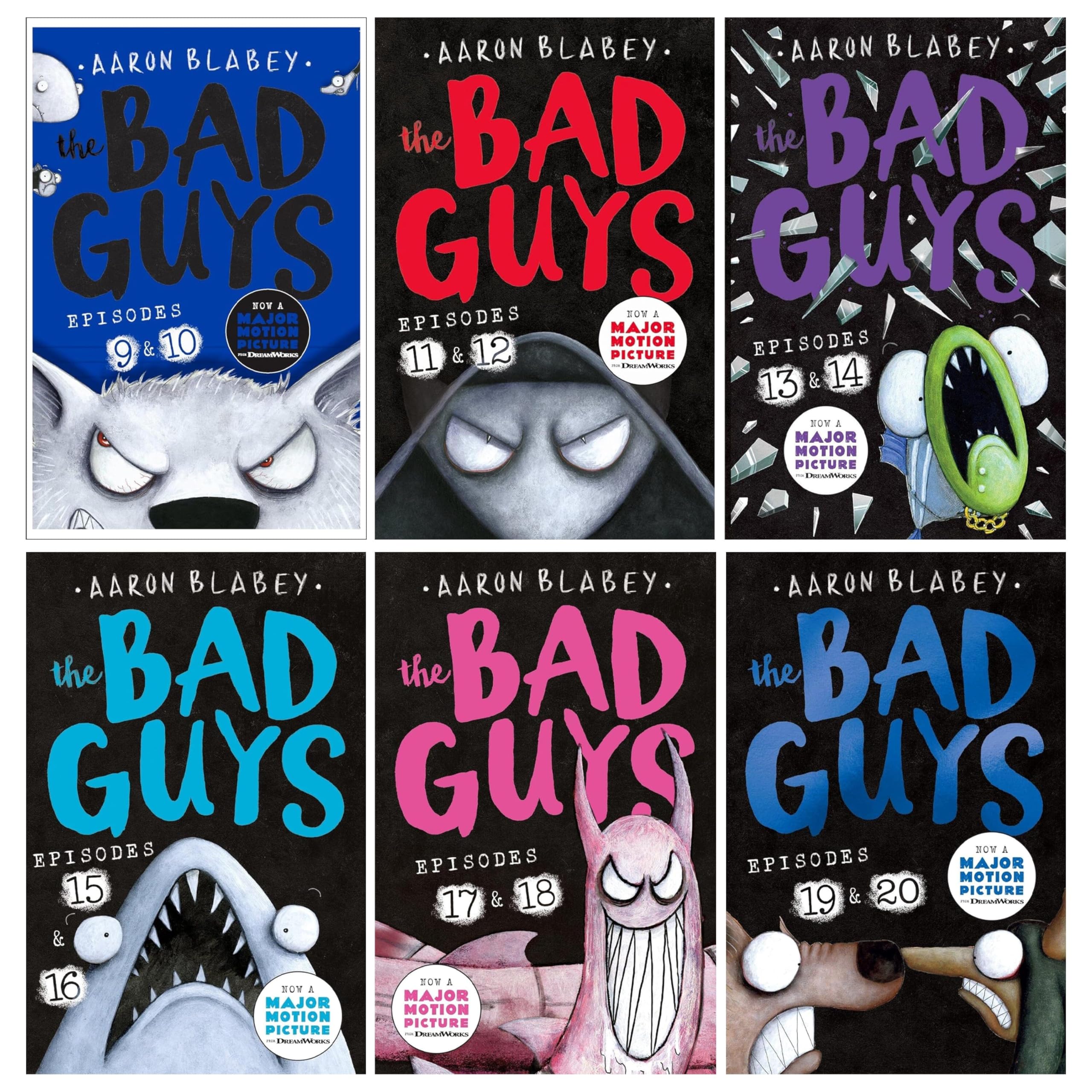 The Bad Guys Episodes 9-20 by Aaron Blabey 6 Books Collection Set paperback front covers