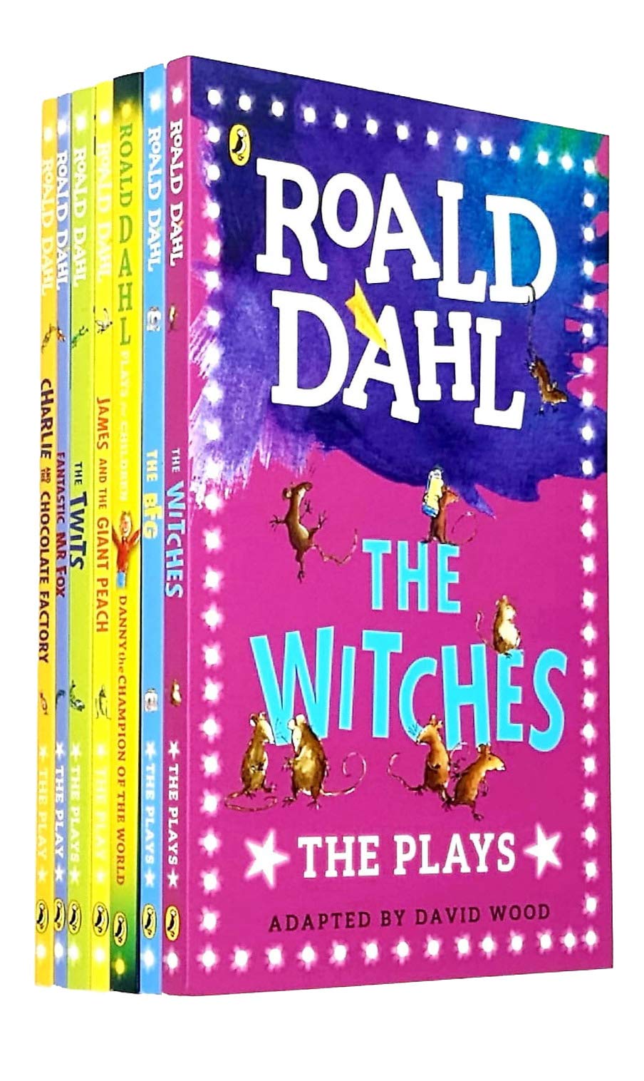 Roald Dahl The Plays 7 Books Collection Set paperback front cover, ages 7-9 stage script adaptations by David Wood