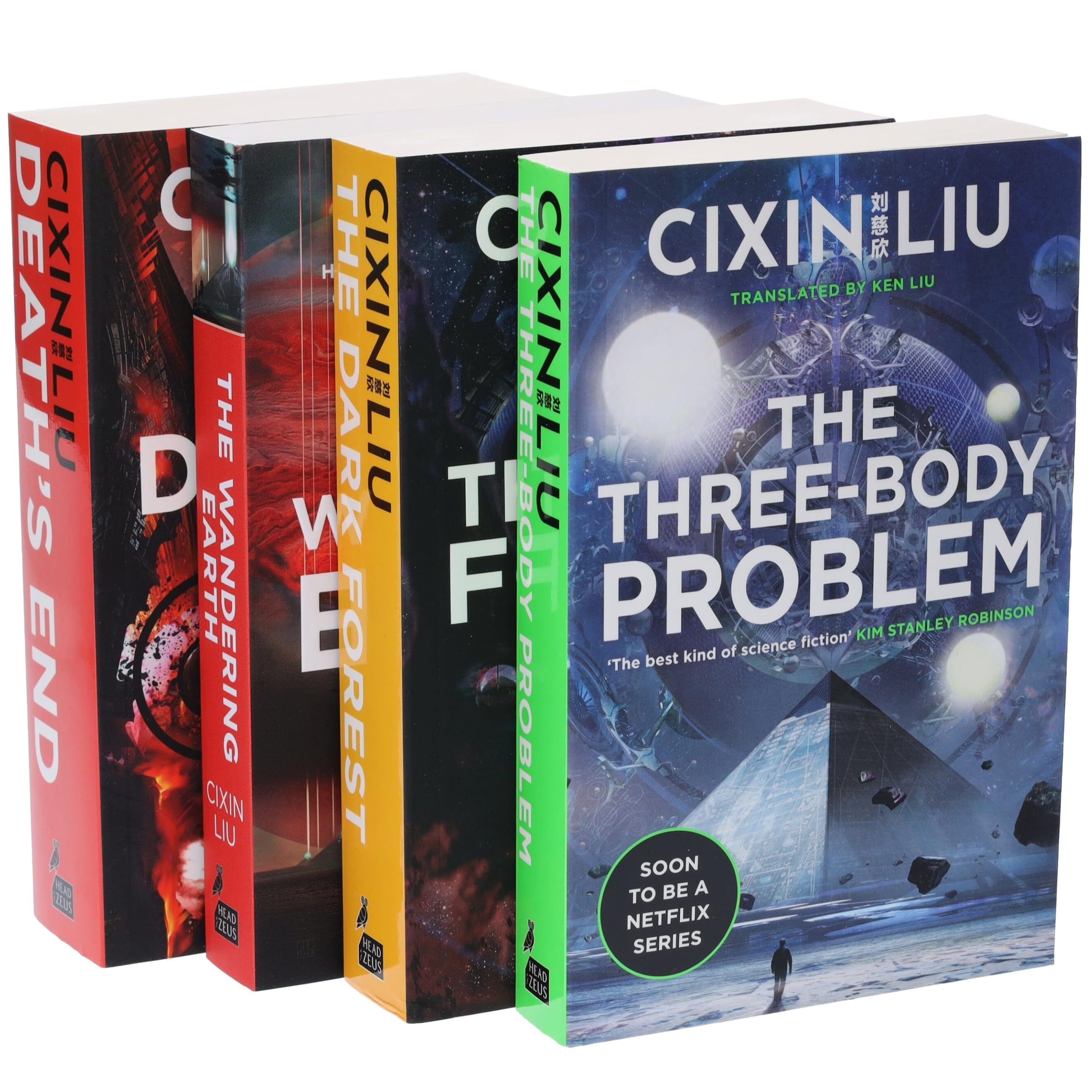 Front cover of the Three-Body Problem 4 Books Collection Set by Cixin Liu, brand new paperback edition