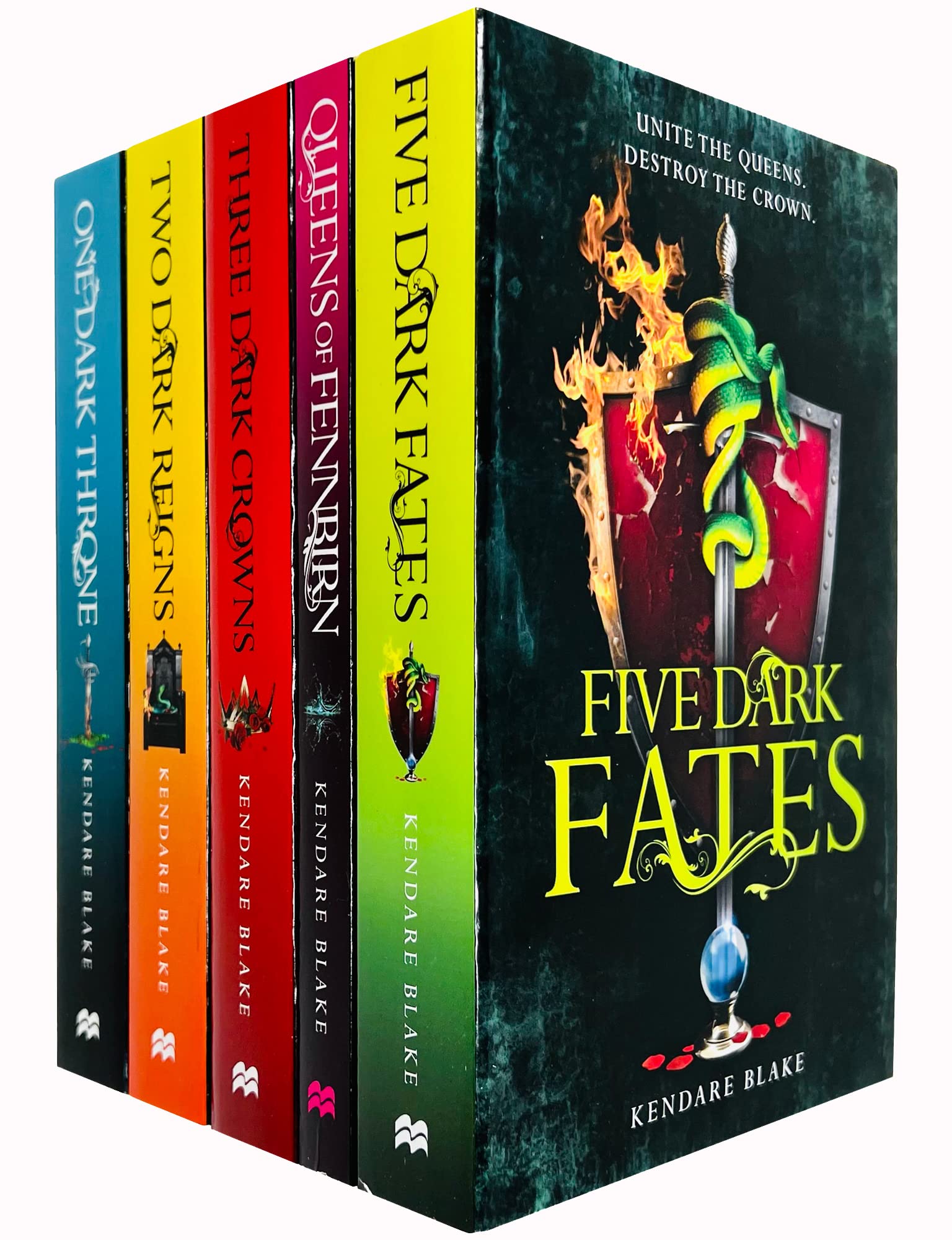 Three Dark Crowns 5-book paperback collection by Kendare Blake, front covers of all five books displayed together