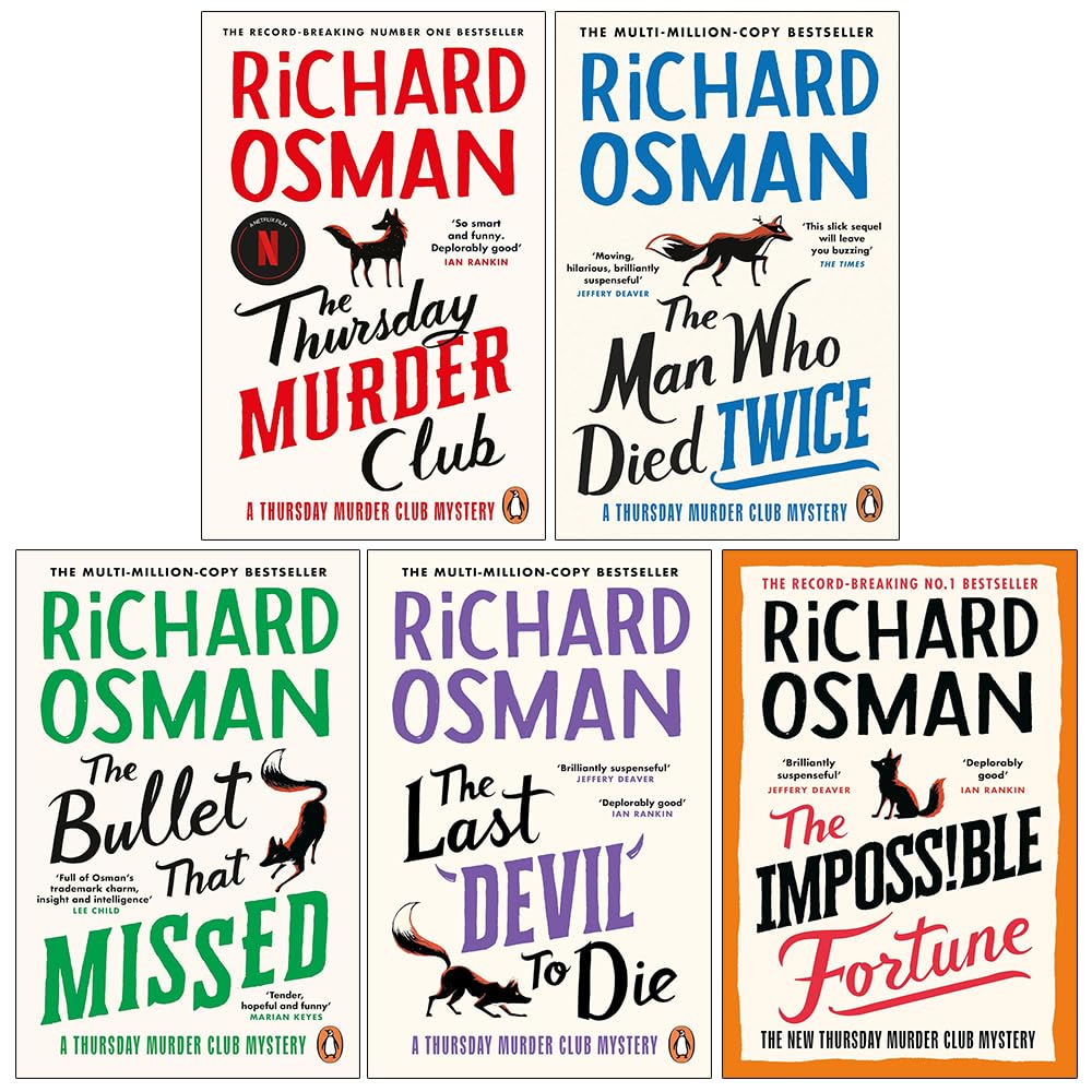 Thursday Murder Club Mysteries 5-book collection set by Richard Osman - front cover of full set