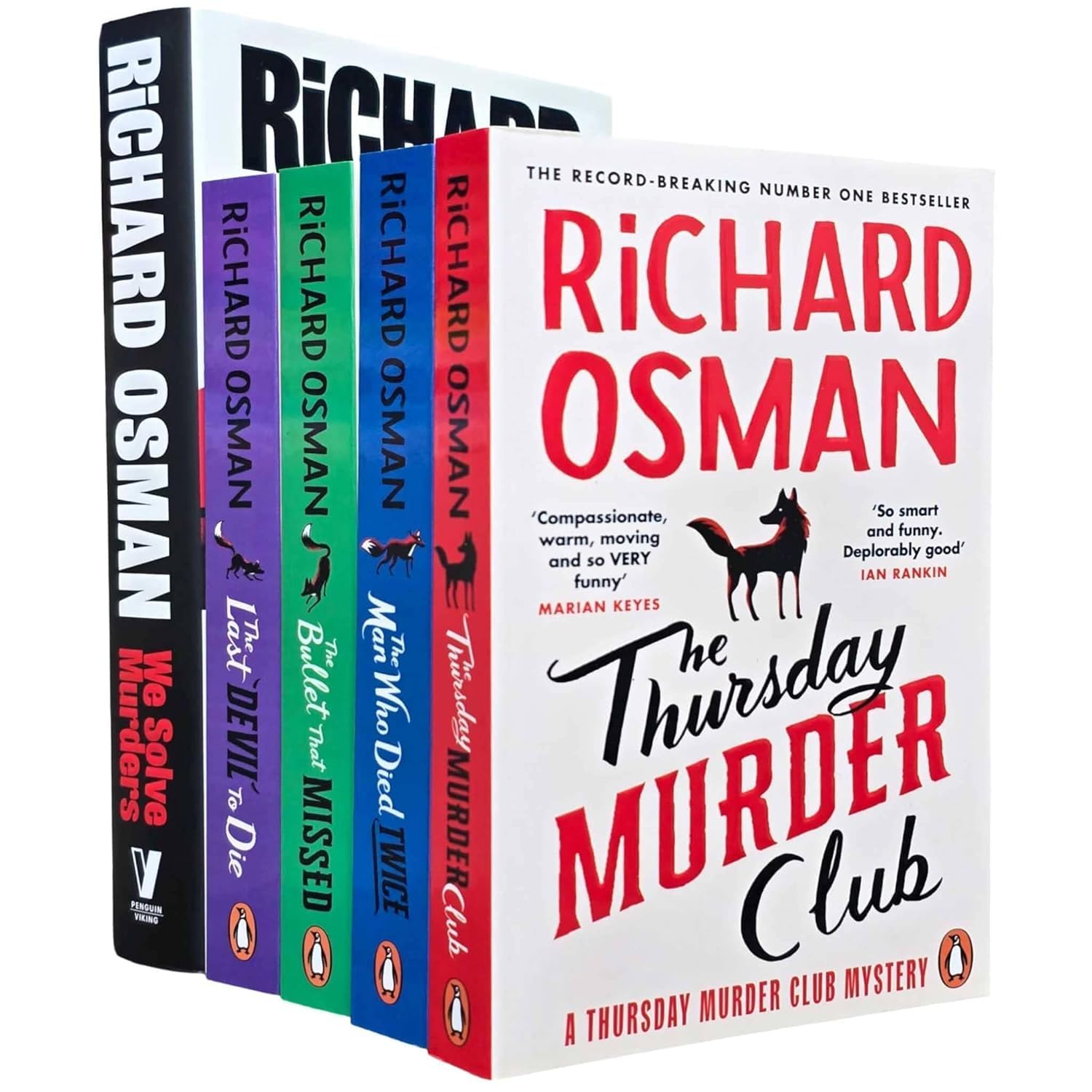 Thursday Murder Club 5 book collection set by Richard Osman, paperback front covers including We Solve Murders