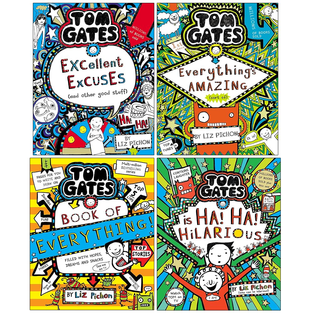 Tom Gates 4 Books Collection Set by Liz Pichon - front cover of paperback box set