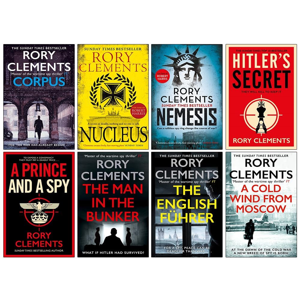 Tom Wilde Series by Rory Clements 8 Books Collection Set paperback front cover showing Corpus and Nucleus