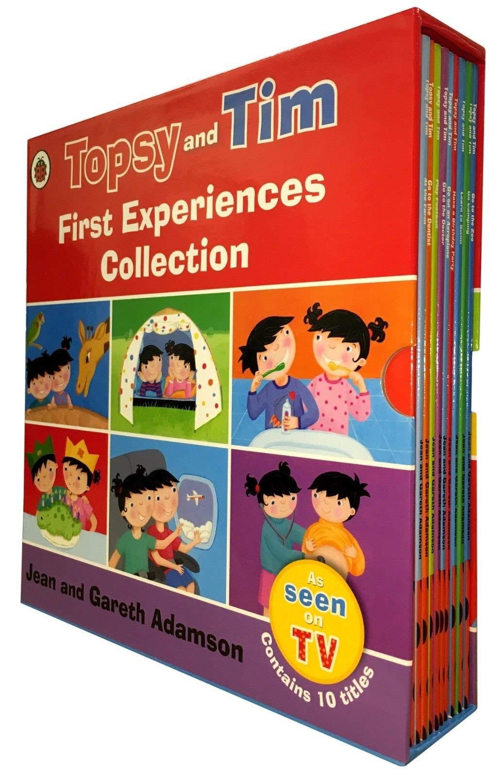 Topsy and Tim First Experiences 10 Books Collection Set by Jean and Gareth Adamson, paperback box set front cover