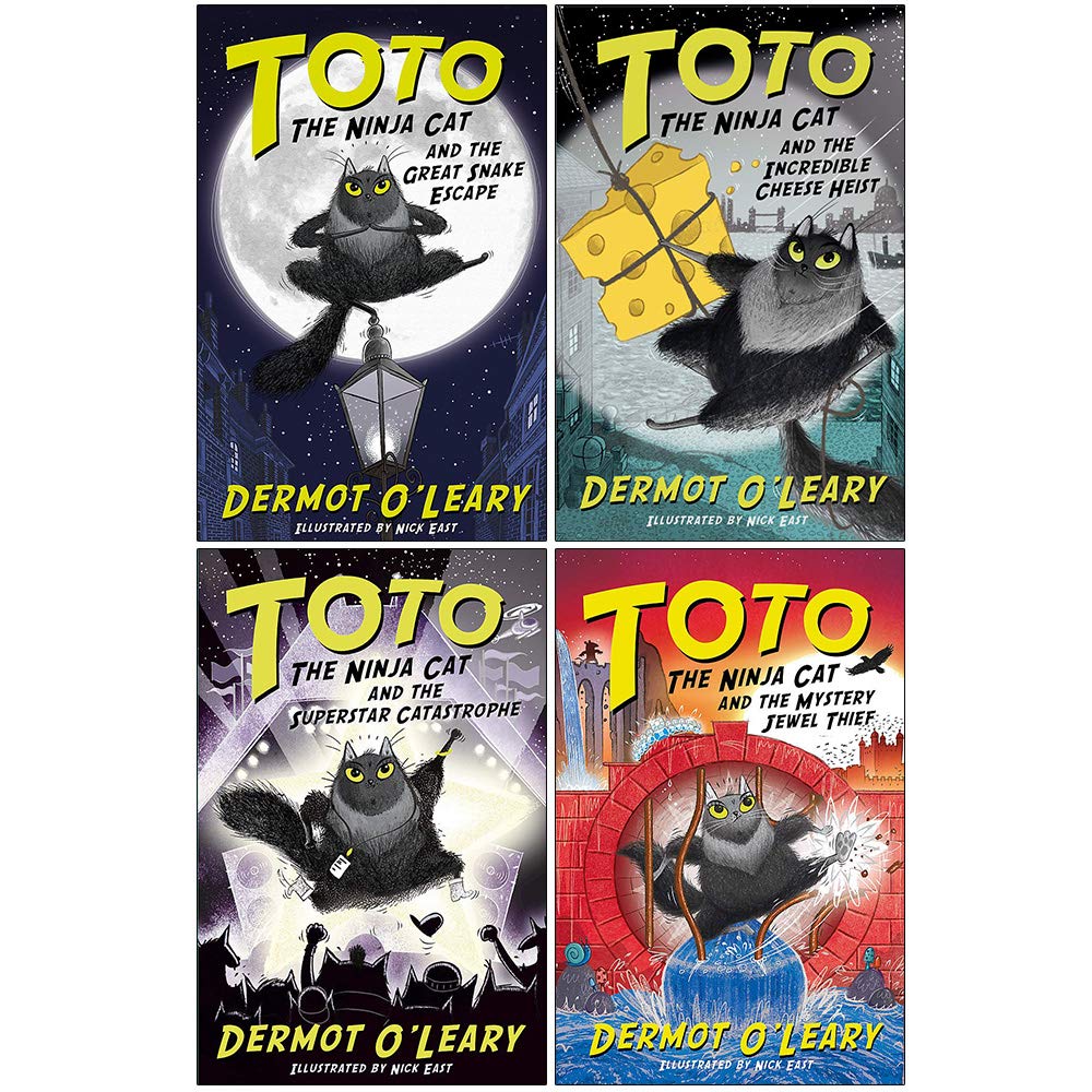 Toto the Ninja Cat 4 Books Collection Set by Dermot O'Leary - front cover of the paperback boxed set, Ages 7-10