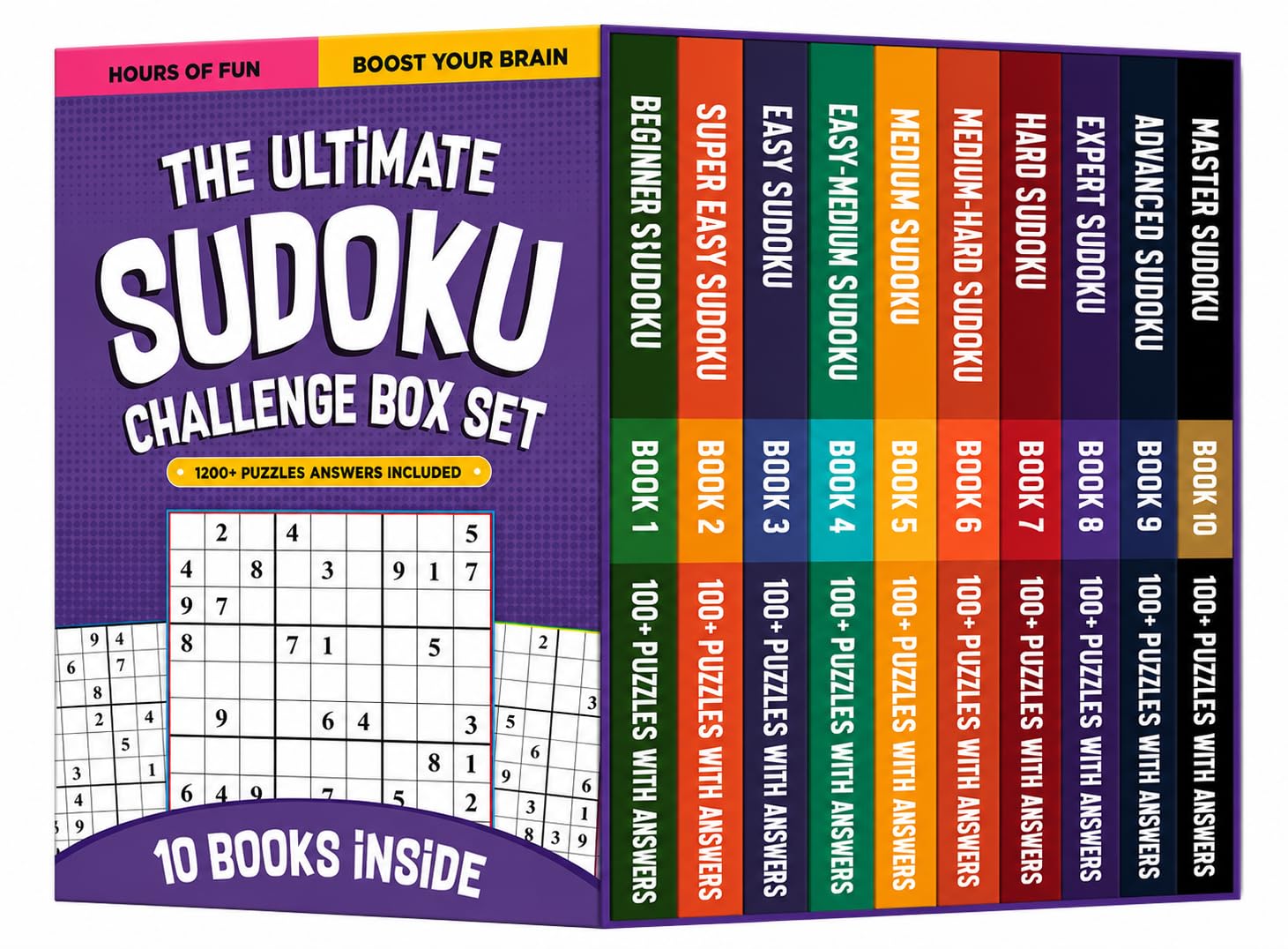 Front cover of The Ultimate Sudoku Challenge 10-book paperback box set by Rupa Publications