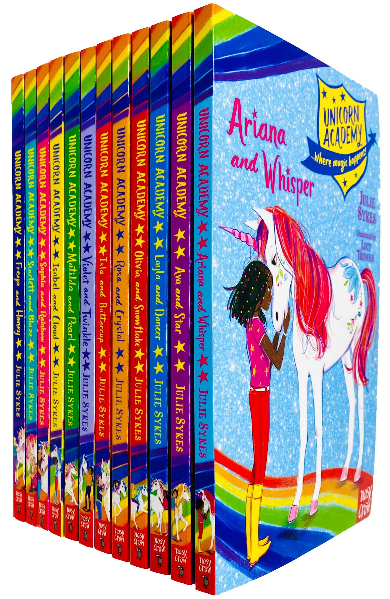 Front cover of Unicorn Academy: Where Magic Happens 12 Books Collection Set by Julie Sykes, paperback
