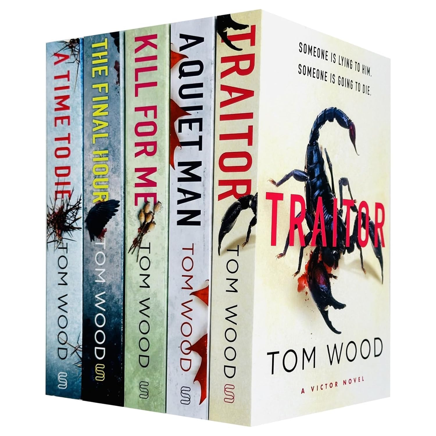 Victor the Assassin (6-10) 5 Books Collection Set by Tom Wood, front cover of the paperback boxed set showing all five titles