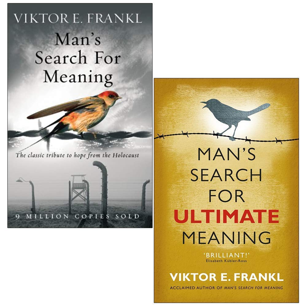 Front cover of Viktor E. Frankl 2 Books Collection Set featuring Man's Search for Meaning and Man's Search for Ultimate Meaning, paperback