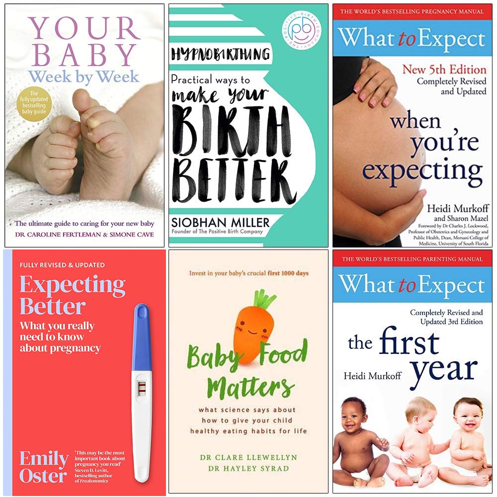 Week by Week 6 Books Collection Set paperback front covers including Your Baby Week by Week and What to Expect When You're Expecting