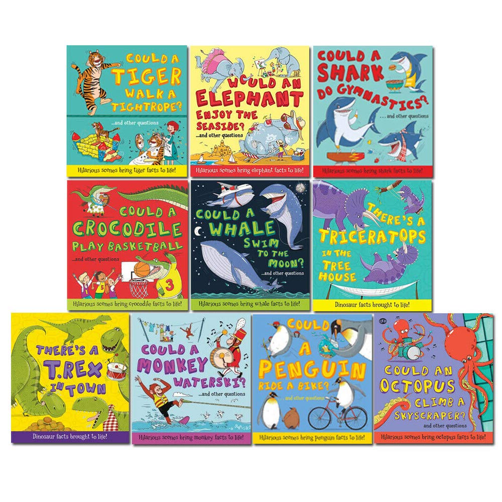 What If a... 10 Books Collection Set by Camilla de la Bédoyère - front cover of the full paperback box set showing all ten animal titles