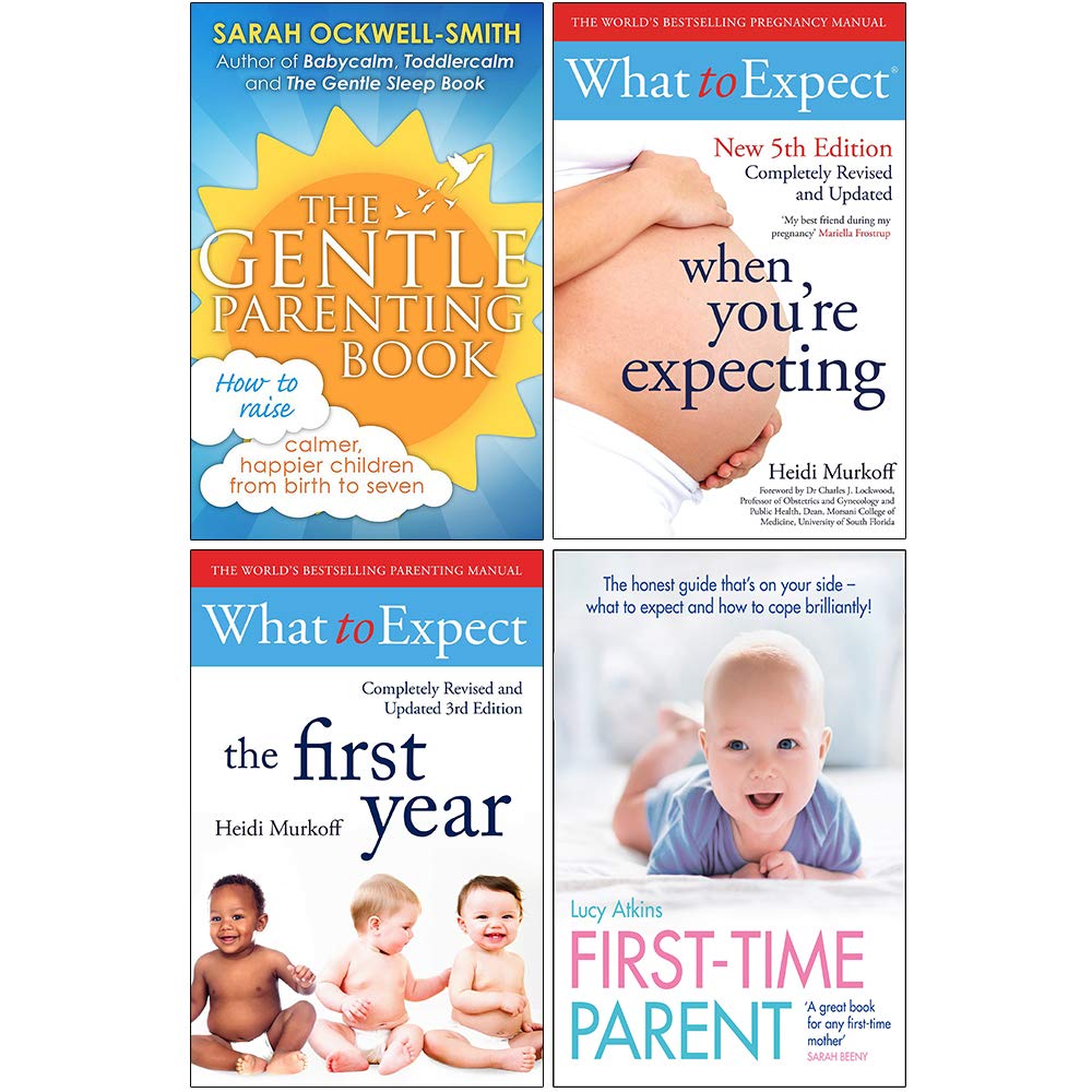 What to Expect When You're Expecting & Related Reads 4 Book Parenting Collection Set paperback front covers