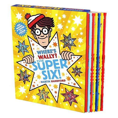 Where's Wally? The Super Six 6 book paperback box set front cover by Martin Handford, ages 7-9
