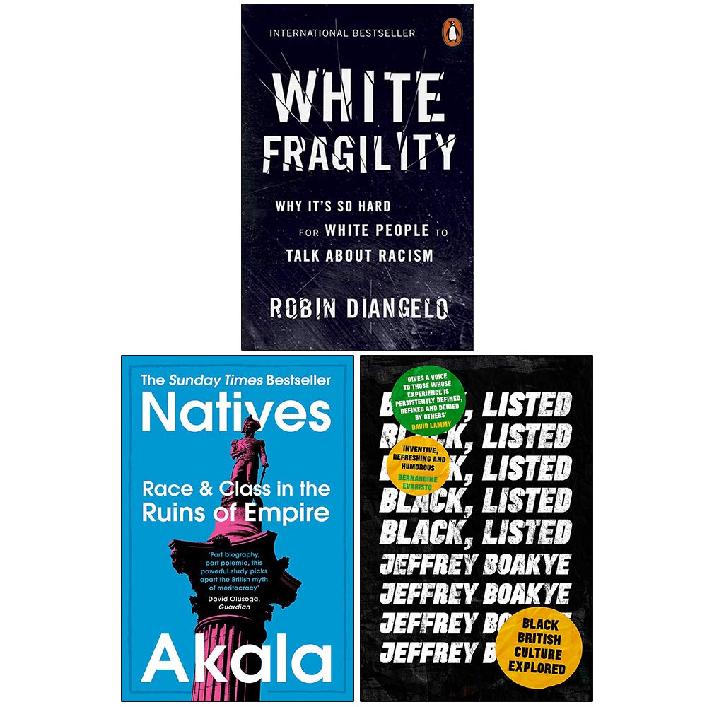 White Fragility, Natives and Black Listed 3 book paperback collection set front cover