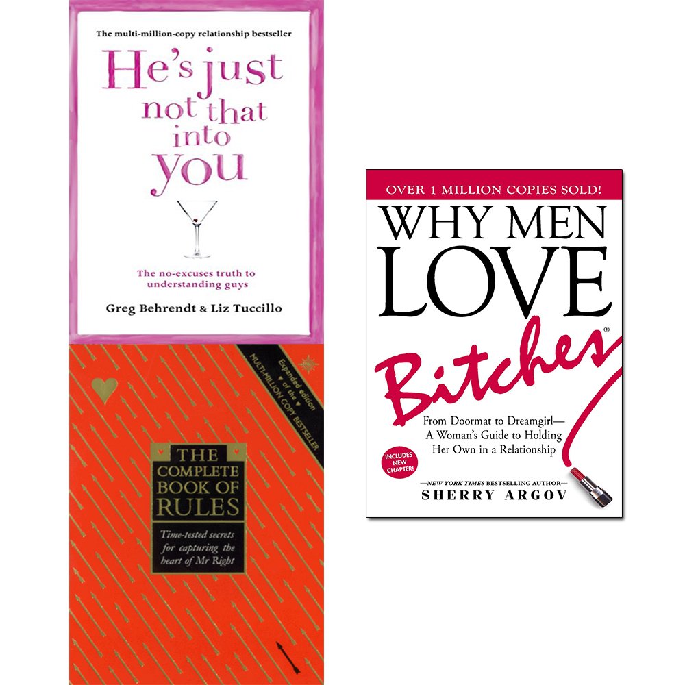 Why Men Love Bitches, The Complete Book of Rules & He's Just Not That Into You 3 books paperback set front covers