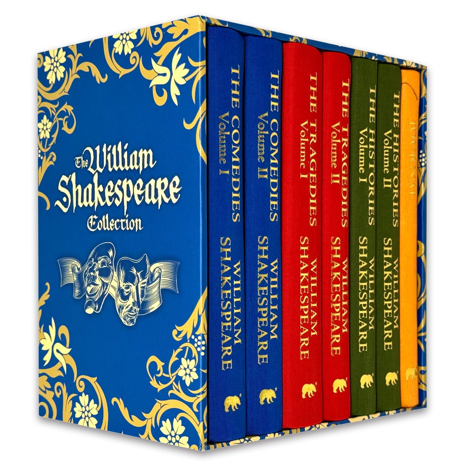 William Shakespeare Collection 6 book hardcover box set with journal, front box packaging shot