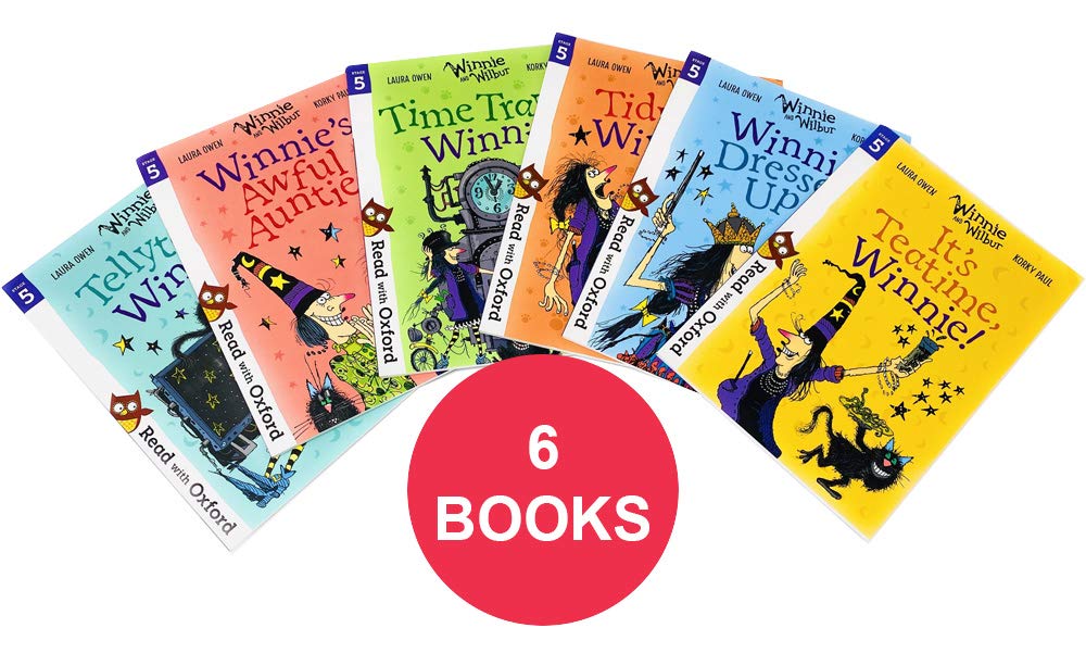 Read with Oxford Winnie and Wilbur 6 Books Collection Set paperback box front cover, ages 5-7