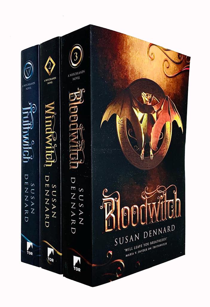 Witchlands Series 3 Books Collection Set by Susan Dennard - paperback front covers of Truthwitch, Windwitch, and Bloodwitch.