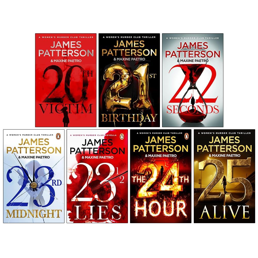 Women's Murder Club 7-book paperback collection set by James Patterson, full set cover display