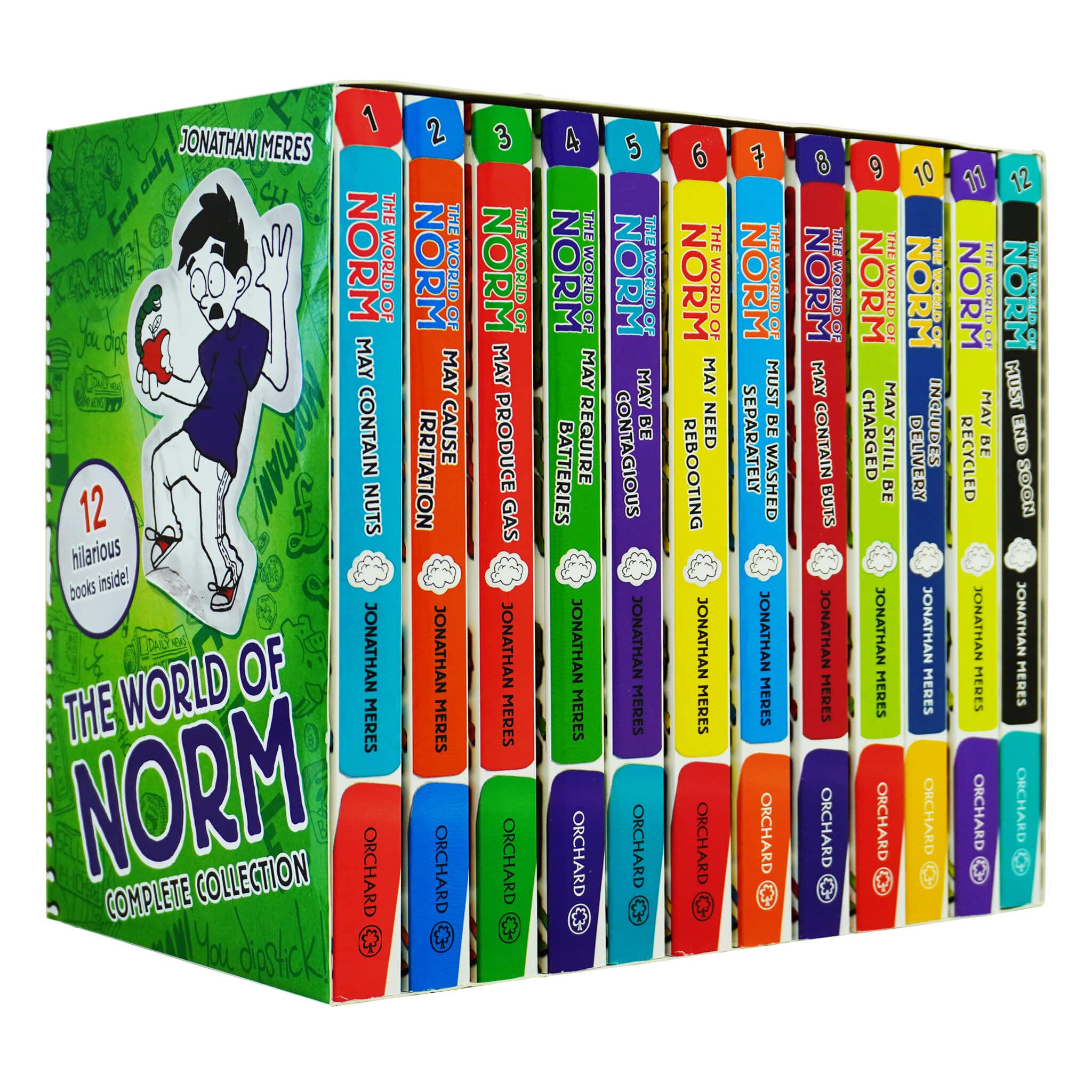 The World of Norm 12 Books Collection Box Set by Jonathan Meres - front cover of the paperback box set