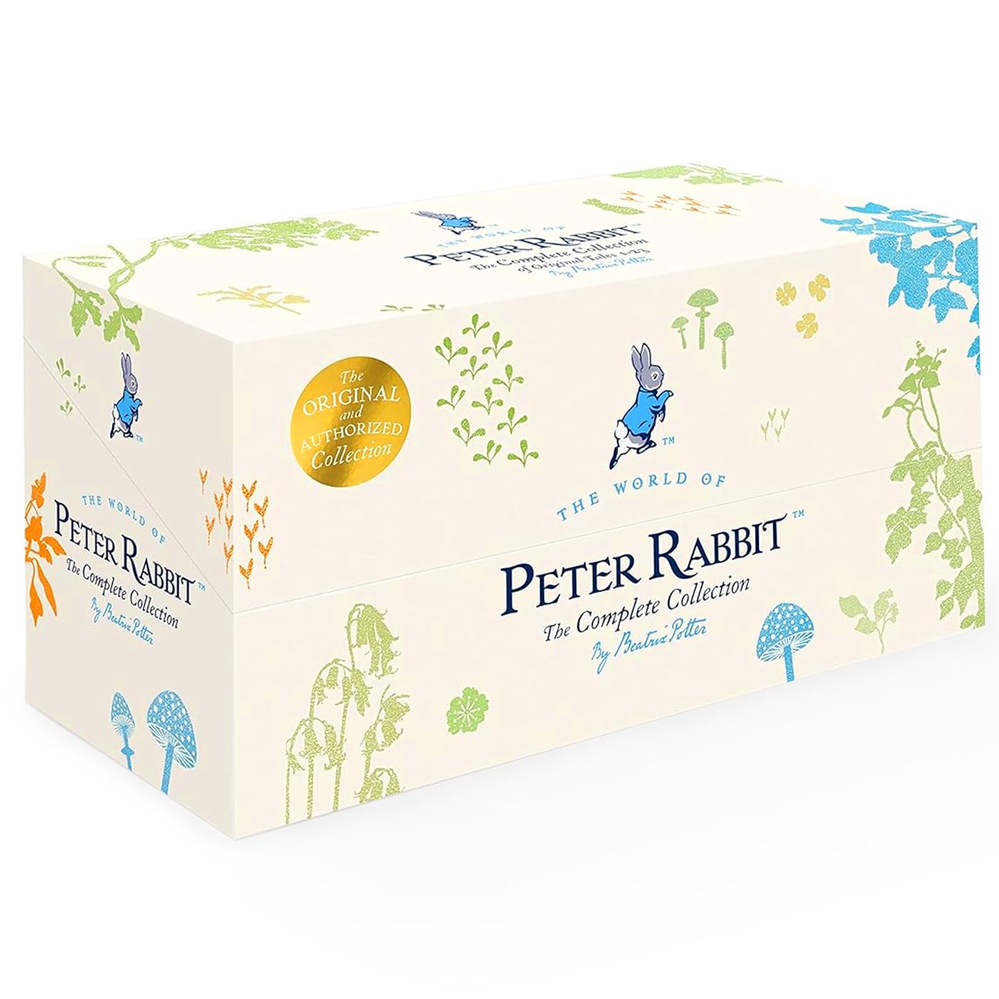 The World of Peter Rabbit 23-book hardback collection by Beatrix Potter, full set of front covers displayed together.
