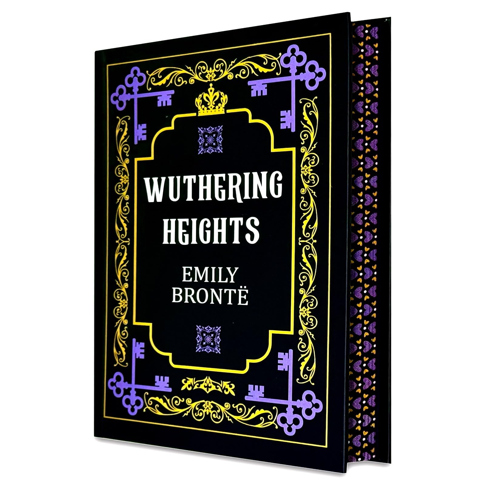 Wuthering Heights by Emily Brontë deluxe hardcover front cover with decorative artwork